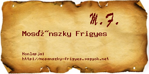 Mosánszky Frigyes névjegykártya